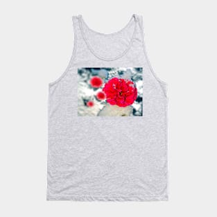 Snowy Red Rose Flower Tank Top